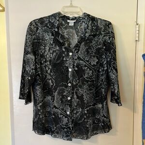 Black and Gray Lace Women's Top
